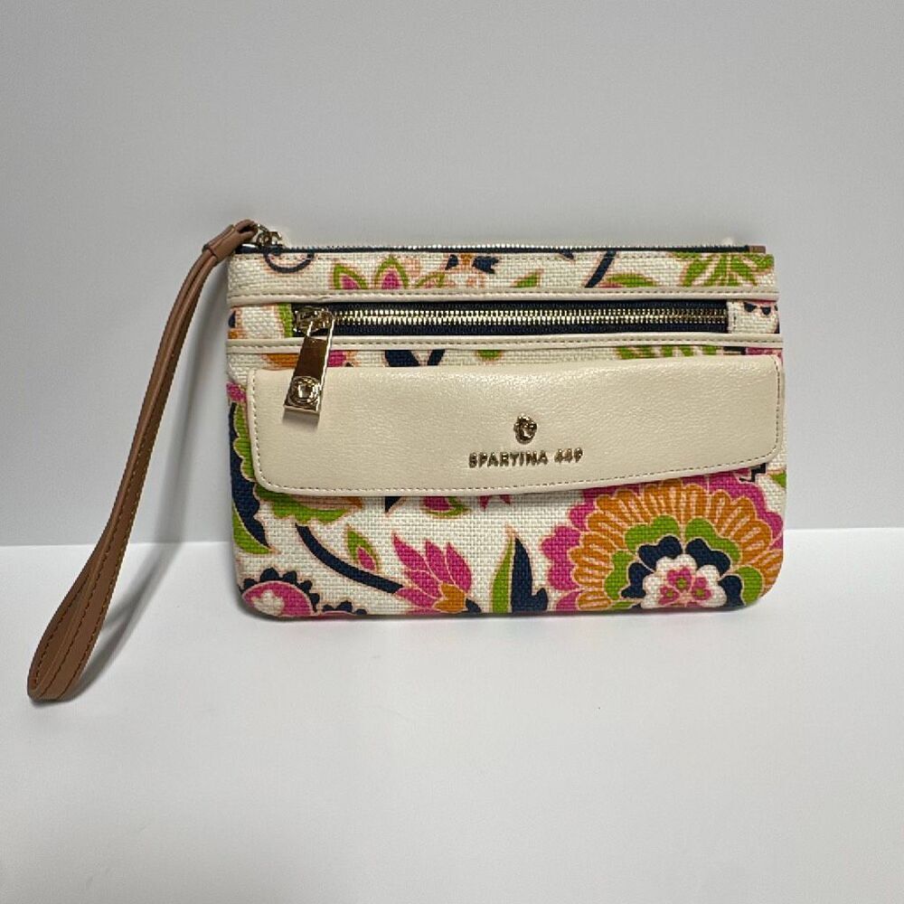 Spartina 449 Daufuskie Island Floral Linen Wristlet  Bag